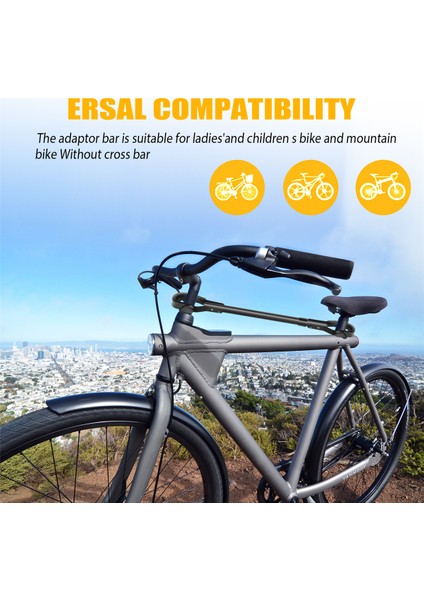 Kapasiteli 30KG/66LBS Bisiklet Bisiklet Üst Tüp Çapraz Çubuk Çerçeve Ayarlanabilir Adaptör Y Çerçeve Bayan Bisiklet Araba Rafı (Yurt Dışından)