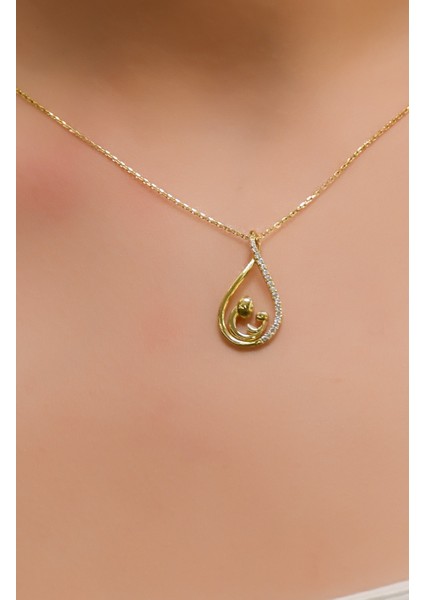 Taşlı Damla Model Kolye 14 Ayar A048051 fiyatları