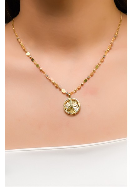 Plaka Içinde Yusufçuk Modelli Dorika Kolye 14 Ayar A051693