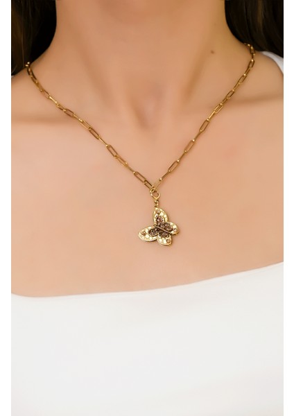 Kelebek Kolye 14 Ayar A051137