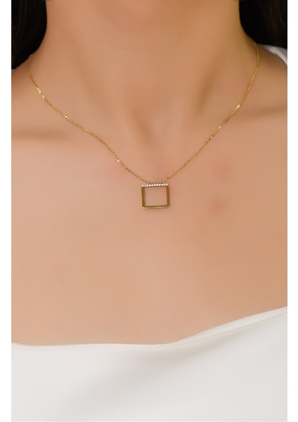 Kare Çerçeve Kolye 14 Ayar A033877