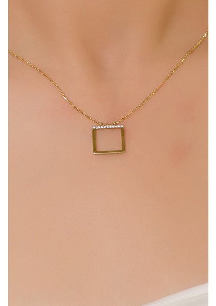 Kare Çerçeve Kolye 14 Ayar A033877 fiyatları