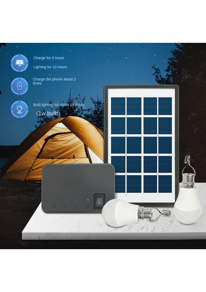 Kamp Güneş Paneli Işık 2 Ampul Seti Solar Şarj Cihazı Enerji Tasarruflu Güneş Işığı Açık Kapalı Şarj Edilebilir LED Işık(B) (Yurt Dışından) fırsatları