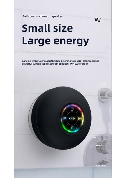 Mini Bluetooth Hoparlör Su Geçirmez Banyo Ses Kablosuz Duş Hoparlörleri Rgb Işık Bluetooth Vantuz Hoparlör, Beyaz (Yurt Dışından) fiyatları