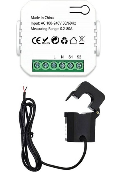 Tuya Smart Life Zigbee Enerji Ölçer 80A Akım Trafosu Kelepçeli Kwh Güç Monitörü Elektrik İSTATISTIKLERI110V 240V (Yurt Dışından)