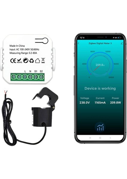 Tuya Smart Life Zigbee Enerji Ölçer 80A Akım Trafosu Kelepçeli Kwh Güç Monitörü Elektrik İSTATISTIKLERI110V 240V (Yurt Dışından)