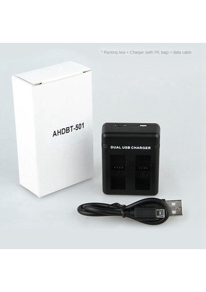 Hero 5 6 7 8 Hero5 Black Cam Için Çift Bağlantı Noktalı Yuva AHDBT-501 Pil Şarj Cihazı (Yurt Dışından)