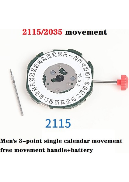 2115 Hareket Kolu + Pil ile 2035 Erkek Tek Takvim Üç Noktalı Elektronik Quartz Saat Hareketi Değiştirme (Yurt Dışından) fırsatları