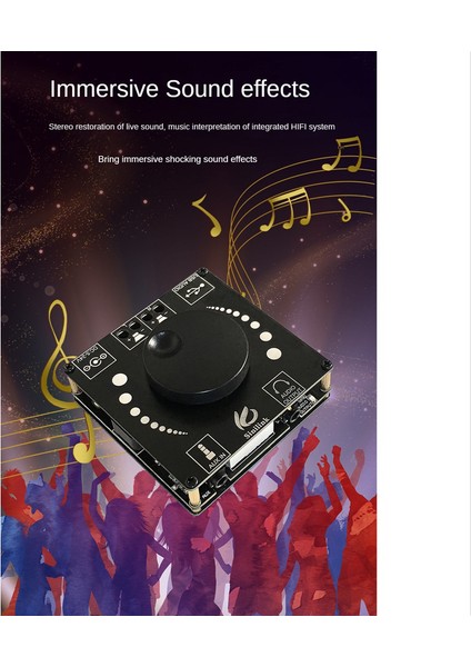 XY-AP50H Hıfı Ateş 2.0 Stereo Bluetooth5.0 Amplifikatör Kartı TPA3116D2 50W+50W Yüksek Bas Ayarlanabilir Stereo Ses Modülü (Yurt Dışından)