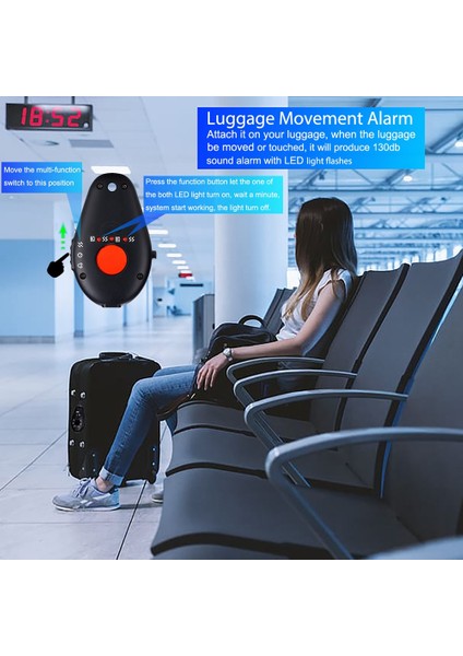 Dış Mekan Anti Canavar Saldırı Önleme Otel Kapısı Bagaj Kaybı Önleyici Kişisel Otomatik Alarm Kamerası(A) (Yurt Dışından) fırsatları