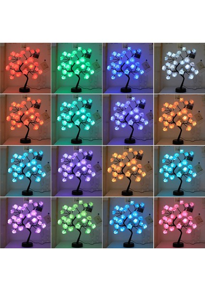 24 LED Güller Çiçek Ağacı Işıkları Rgb 17 Renk Lamba Anneler Günü Gece Lambası Ev Partisi Noel Düğün Dekorasyon (Yurt Dışından) fırsatları
