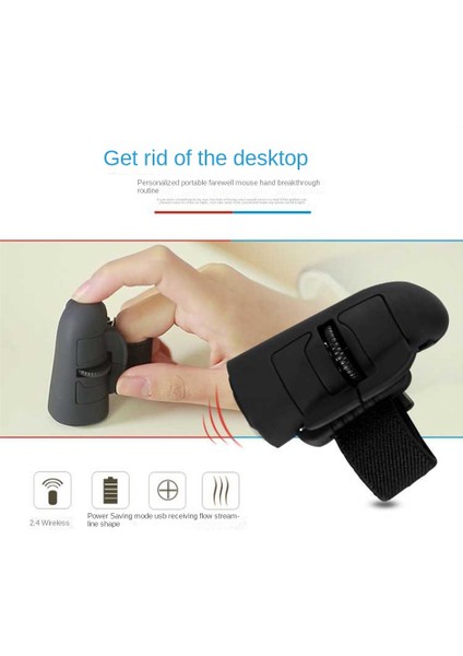 Mini 2.4g Kablosuz Parmak Yüzük Fare Ergonomik El Optik Seyahat Faresi (Siyah) (Yurt Dışından) fiyatları