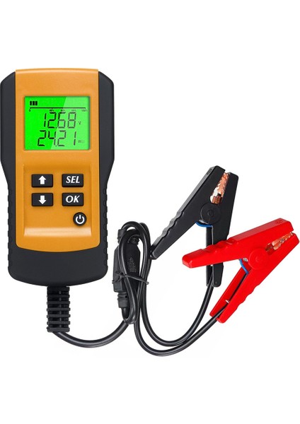 Otomobil Akü Test Cihazı Dahili Direnç Ömrü Pil Akım Kapasitesi Test Cihazı AE300 Tarayıcı Aracı, Sarı (Yurt Dışından)