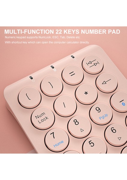 Kablosuz Sayısal Tuş Takımı Bluetooth Sayısal Tuş Takımı Yuvarlak Klavye Tuşları Numpad 22 Tuşlar Şarj Edilebilir Numara Klavye (Beyaz) (Yurt Dışından) fırsatları