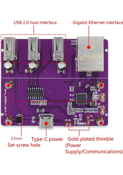 Pi0 ve Pi0 Için Sıfır 2 W Usb'den RJ45 Hub'a Ethernet Veya Usb'den RJ45 Hub'a 2W (Kılıfsız) (Yurt Dışından)