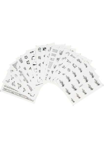 40PCS/SET Tırnak Çıkartmaları Manikür Şablon Çıkartmaları Tırnak Sanat Çıkartmaları (Yurt Dışından)