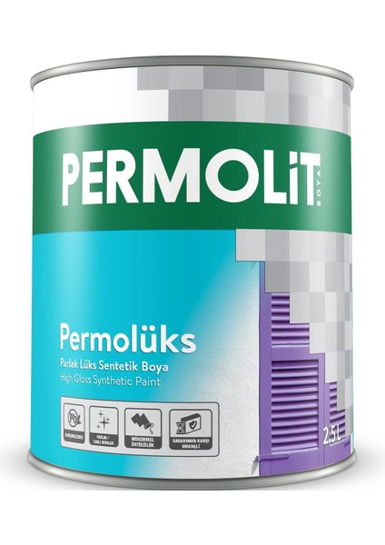 Lüks Sentetik Parlak Yağlı Boya Beyaz 2.5 Lt.