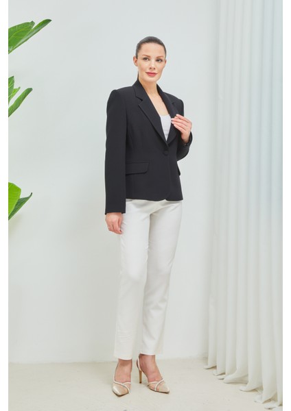 Kadın Tek Düğme Belden Oturtmalı Spor Ceket modelleri