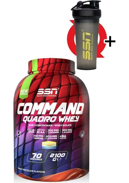 SSN Sports Style Nutrition Ssn Command Quadro Whey Proteın Çıkolata