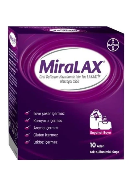 Miralax Oral Solüsyon Makrogol 3350 10 Saşe