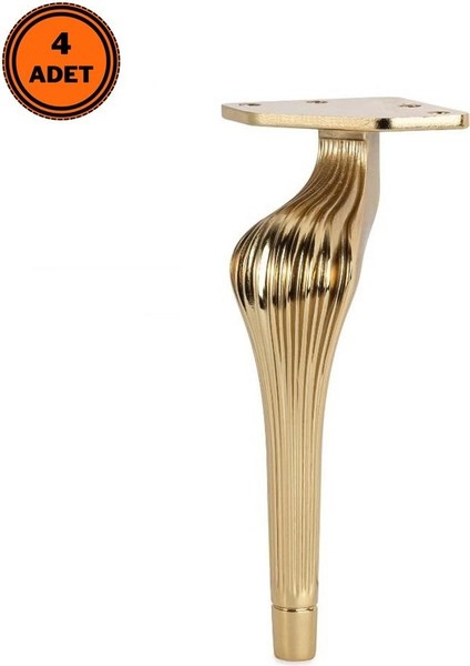 4 Adet Ottoman Lüx Metal Ayak 16 cm Altın Mobilya Koltuk Ayağı