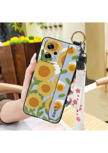 Xiaomi Redmi Note 13 Pro Bileklikli Çiçek Desenli Yumuşak Telefon Kılıfı (Yurt Dışından)