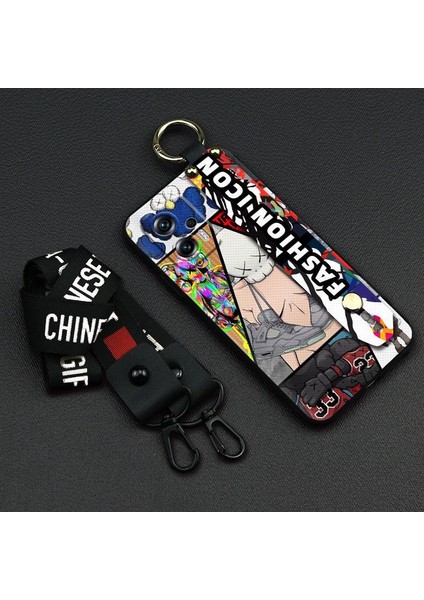 Xiaomi Redmi 13C Karikatür Darbeye Dayanıklı Yumuşak Telefon Kılıfı ve Bileklik (Yurt Dışından)