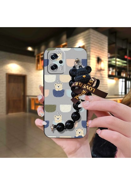 Xiaomi Redmi Note 13 Pro Plus Ayı Zincirli Darbeye Dayanıklı Yumuşak Telefon Kılıfı (Yurt Dışından)