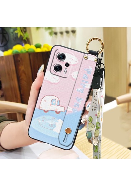 Xiaomi 14 Karikatür Darbeye Dayanıklı Yumuşak Telefon Kılıfı ve Bileklik (Yurt Dışından)