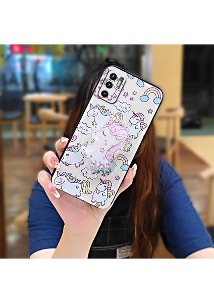 Xiaomi Redmi Note 13 Quicksand Standlı Karikatür Yumuşak Telefon Kılıfı (Yurt Dışından)