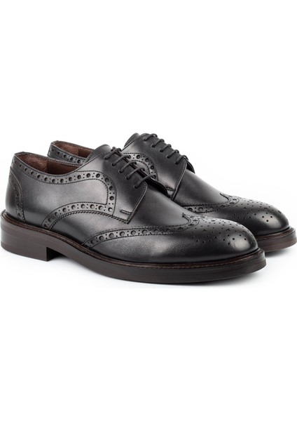 Kongur Kösele Kauçuk Taban Deri Klasik Ayakkabı, Derby Klasik Ayakkabı, Bağcıklı Klasik