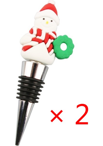 Iki Paket Noel Baba Pvc Malzeme Kırmızı Şarap Tıpası (Yurt Dışından)