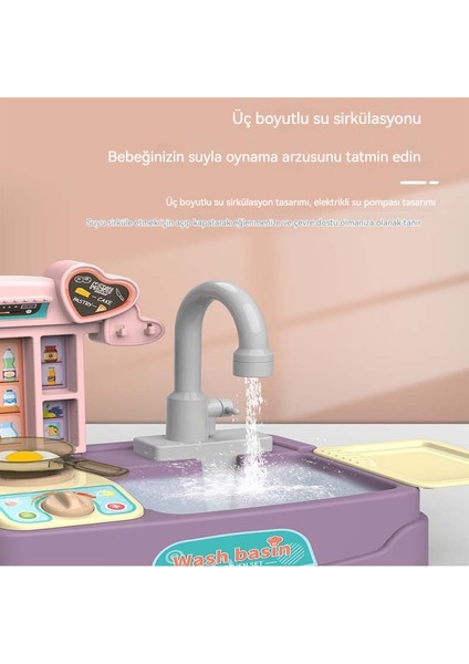 Çocuk Su Oyun Evi Simülasyonu Elektrikli Bulaşık Yıkama Masası (Yurt Dışından)