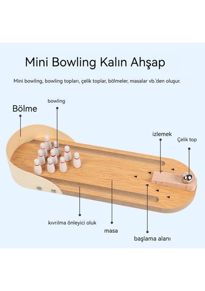 Ahşap Bowling Topunun Çocuklara Yönelik Eğitici Mini Versiyonu (Yurt Dışından)