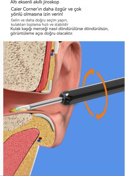 Görsel Kulak Alımı Kablosuz Wıfı Akıllı Telefon Hd Kulak Toplama Aleti Endoskop (Yurt Dışından)