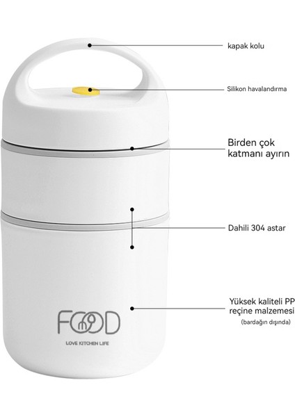 Isı Yalıtımlı Öğle Yemeği Kutusu Çorba Kutusu Ofis Çalışanı Yalıtım Kovası Küçük Çorba Kutusu (Yurt Dışından)