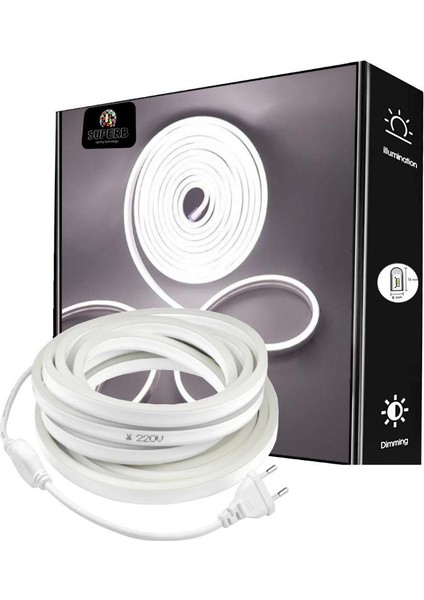 30 Metre Neon LED Şerit Beyaz Işık 220V
