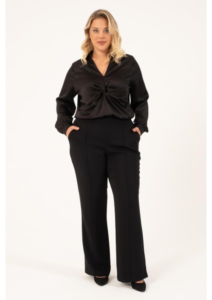 Önü Düğümlü Saten Bluz fırsatları