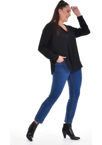 Uzun Kollu V Yaka Bluz indirimleri