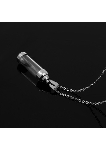 Kapağı Açılabilen Cam Şişe Çelik Tüp Kolye Kadın & Erkek indirimleri