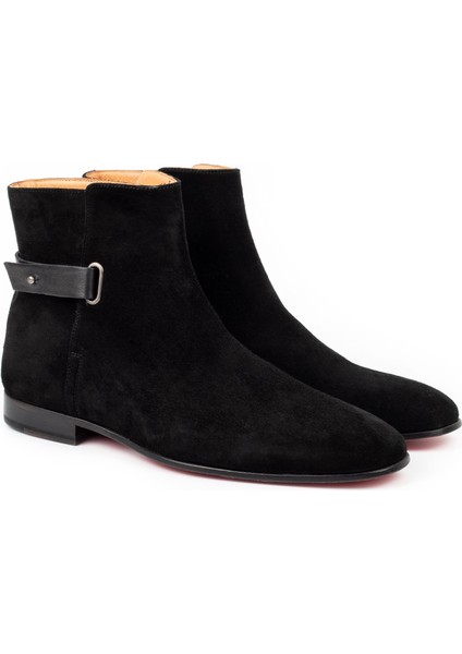 Koussi Deri Kaydırmaz Taban Süet Erkek Klasik Bot, Kösele Taban, Chelsea Bot