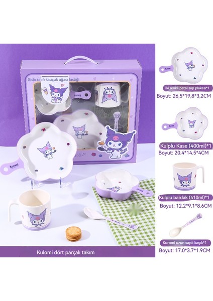 Kuromi Çocuk Sofra Takımı Bebek Maması Sofra Takımı 4 Parçalı Set (Yurt Dışından)