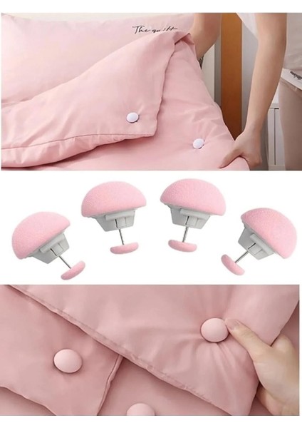 Çok Amaçlı Yorgan Çarşaf Kılıf Sabitleyici 4lü Mantar modelleri