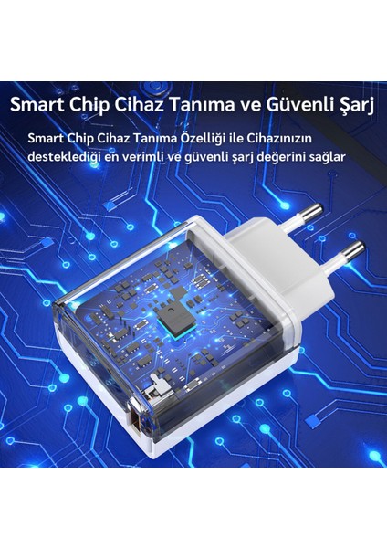 Samsung Galaxy Tab S6 Lite Uyumlu 18W 3.4A Type-C Ultra Hızlı Şarj Cihazı / Şarj Aleti Seti (Adaptör+Kablo) - Ithalatçı Garantili