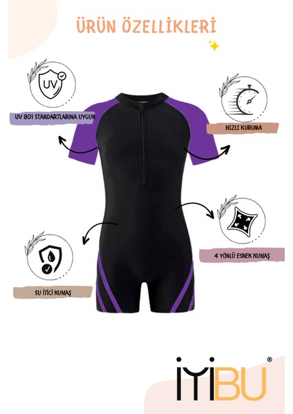 Çocuk Uv Korumalı Kısa Kollu Yüzücü Tulum Mayo Havuz ve Deniz Mayosu Kids Swimwear Unisex fiyatları