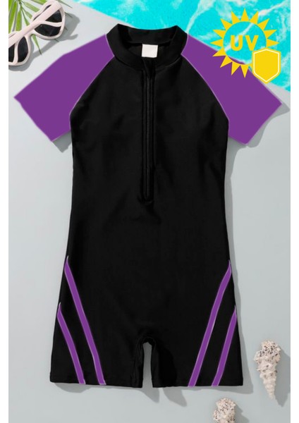 Çocuk Uv Korumalı Kısa Kollu Yüzücü Tulum Mayo Havuz ve Deniz Mayosu Kids Swimwear Unisex modelleri