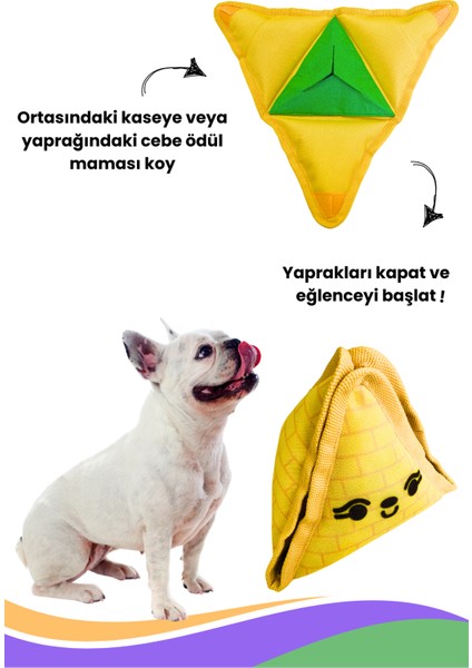 Piramit Köpek Mama Saklama Topu Köpek Için Koklama Oyunu Stres Giderici Kokla Bul Köpek Oyuncağı