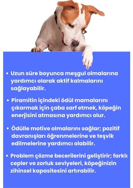 Piramit Köpek Mama Saklama Topu Köpek Için Koklama Oyunu Stres Giderici Kokla Bul Köpek Oyuncağı