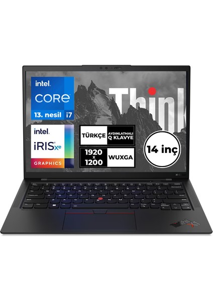 Thinkpad X1 Carbon I7-1355U 32 GB 512 GB SSD 14" Wuxga Touch Windows 11 Pro Lte 21HNSB5KD8 Bt1