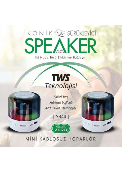 SB44 Tws Bluetooth/usb/sd/aux/led Işık Ses Bombası fiyatları